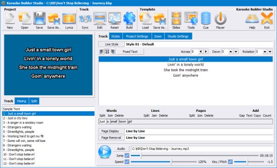 Karaoke Builder Studio - simple to use, packed with powerful features.